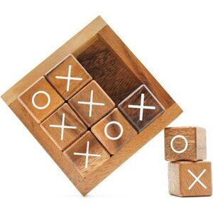 Tic Tac Toe for Kids and Adults Coffee Table Living Room Decor Board Games Wood